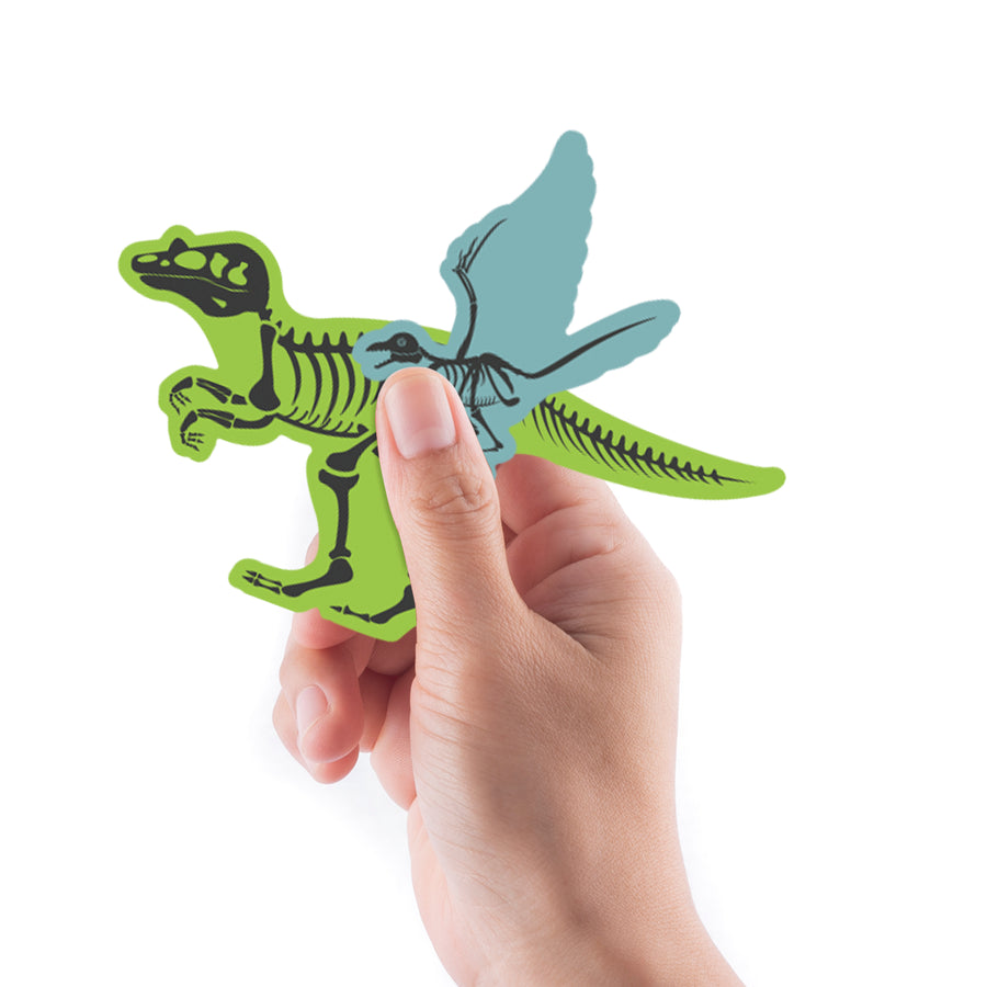 Sheet of 5 -Dinosaur: Dinosaur Skeleton Vol 1 Minis        -   Removable    Adhesive Decal