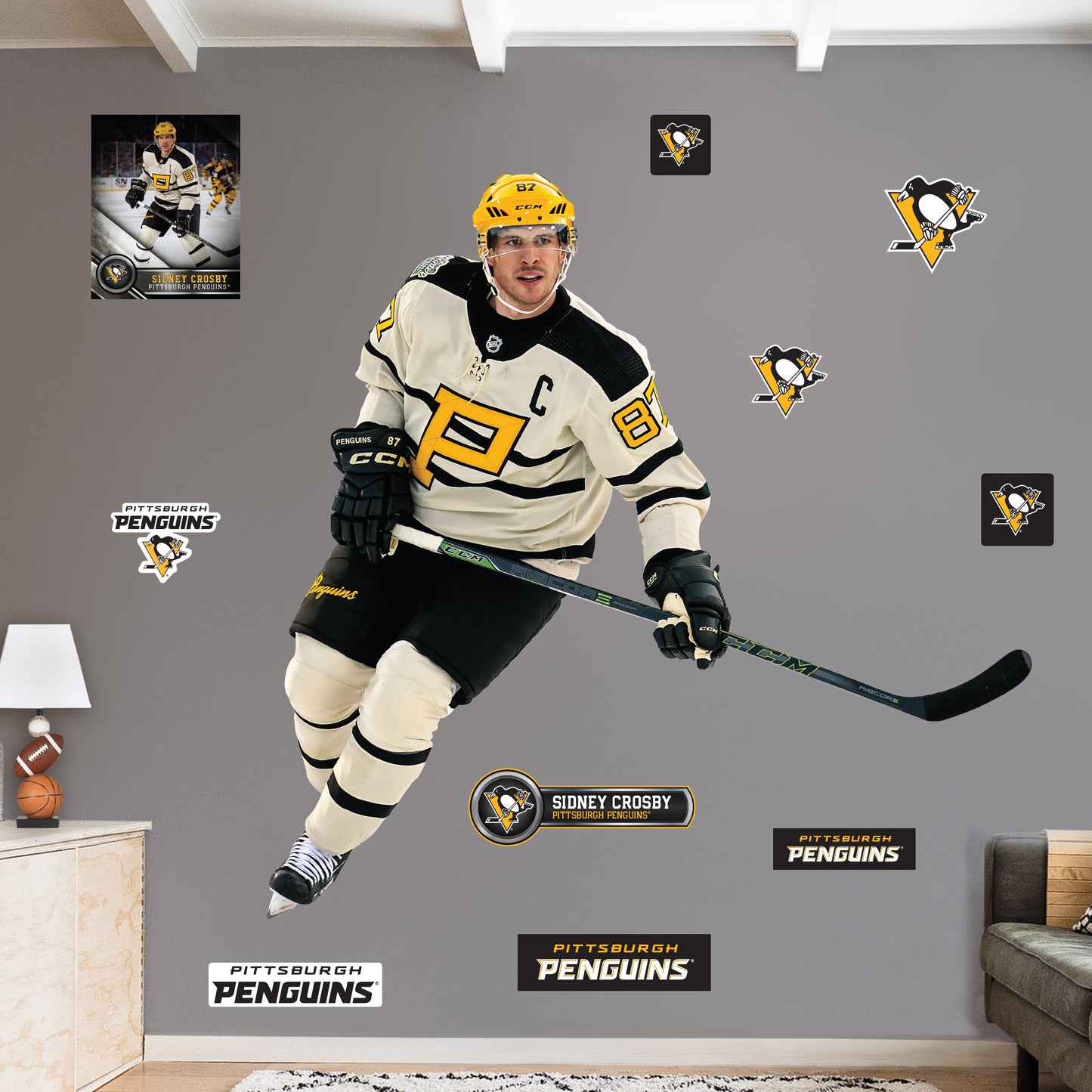 Pittsburgh Penguins: Sidney Crosby  Winter Classic        - Officially Licensed NHL Removable     Adhesive Decal
