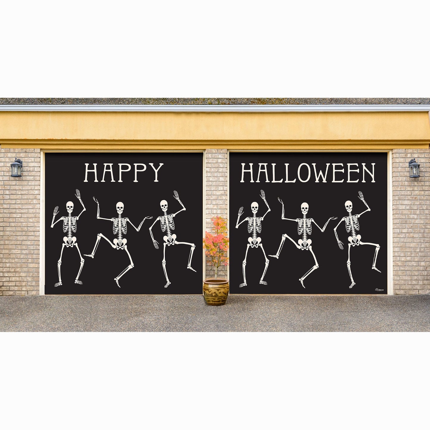 Happy Halloween: Skeletons - Garage Door Banner