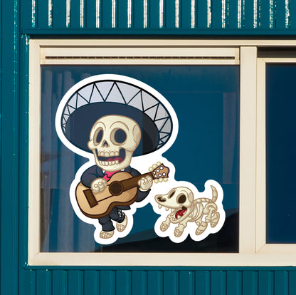 Halloween:  Playing the Guitar Window Clings        -   Removable Window   Static Decal
