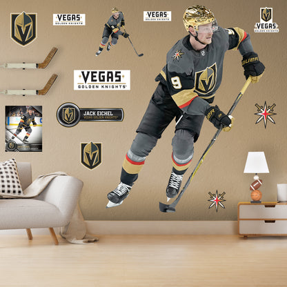 Vegas Golden Knights: Jack Eichel         - Officially Licensed NHL Removable     Adhesive Decal