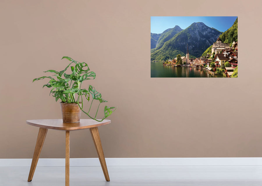 Popular Landmarks: Hallstatt Realistic Poster - Removable Adhesive Decal
