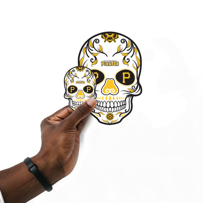 Sheet of 5 -Pittsburgh Pirates:  2022 Skull Minis        - Officially Licensed MLB Removable     Adhesive Decal