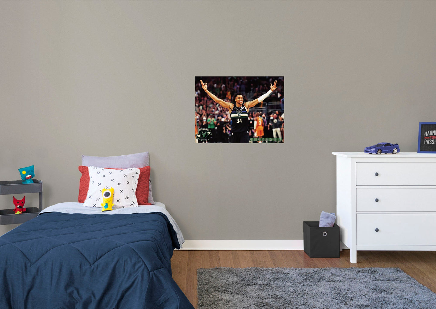 Milwaukee Bucks: Giannis Antetokounmpo 2021 Finals Celebration Mural        - Officially Licensed NBA Removable Wall   Adhesive Decal
