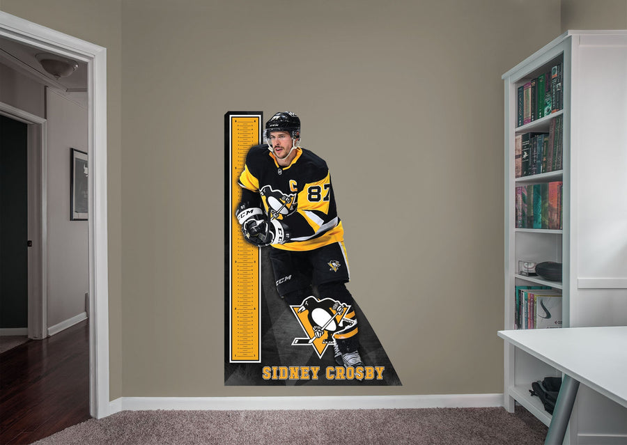 Sidney Crosby - Growth Chart - Official NHL - Pittsburgh Penguins - Reusable Vinyl Wall Decal