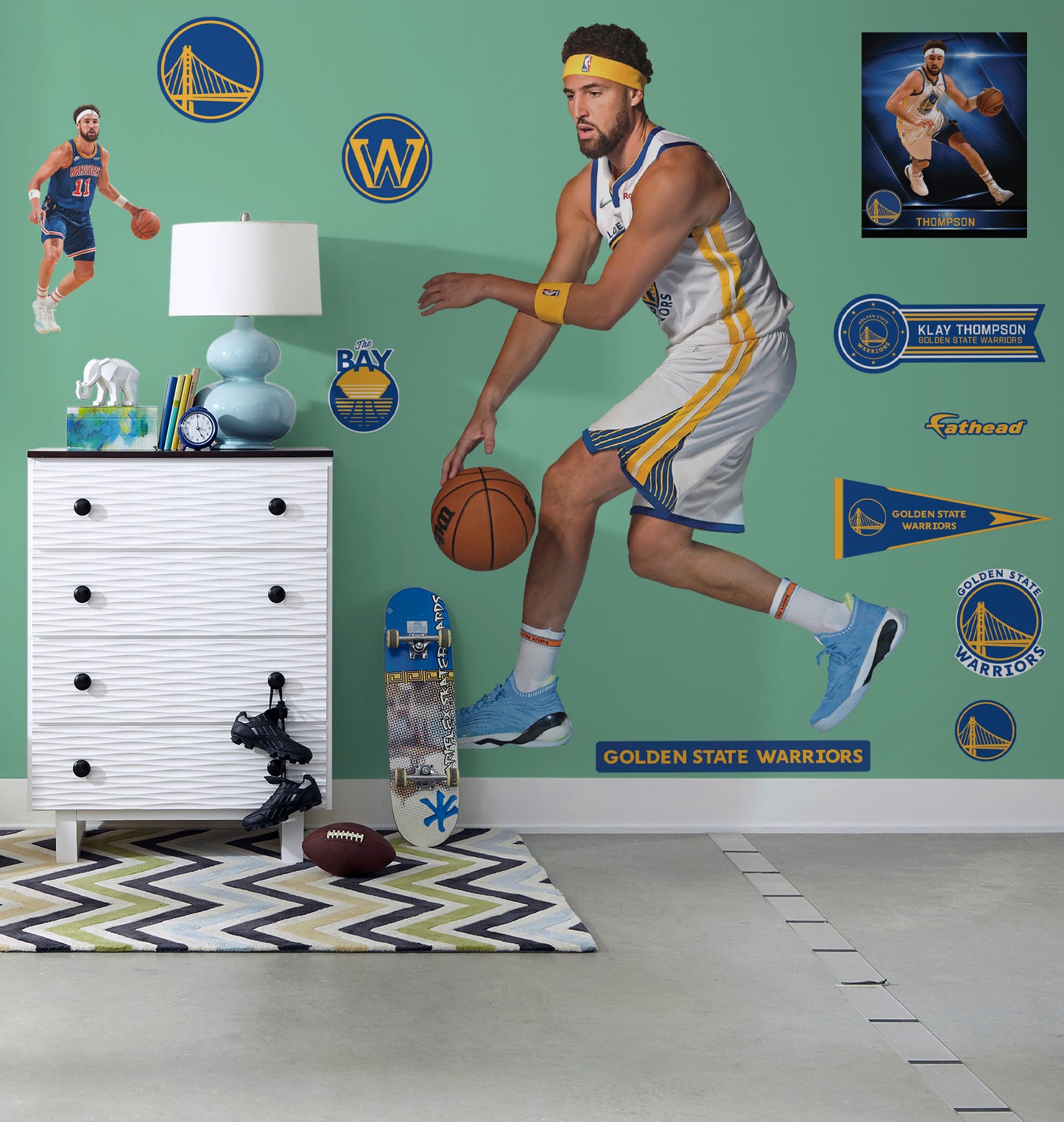 Golden State Warriors: Klay Thompson         - Officially Licensed NBA Removable     Adhesive Decal