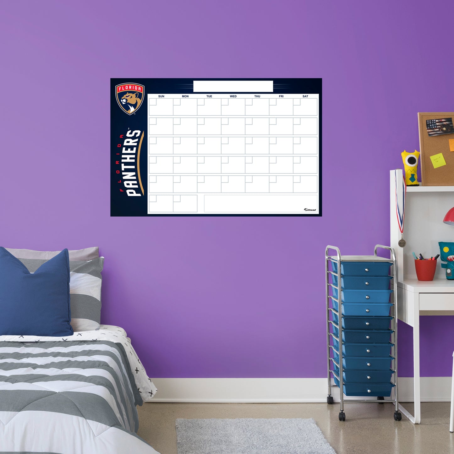 Florida Panthers Dry Erase Calendar  - Officially Licensed NHL Removable Wall Decal
