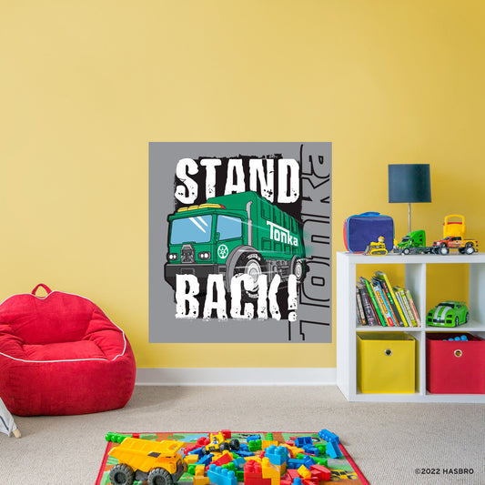 Tonka Trucks: Garbage Truck Stand Back Poster        - Officially Licensed Hasbro Removable     Adhesive Decal