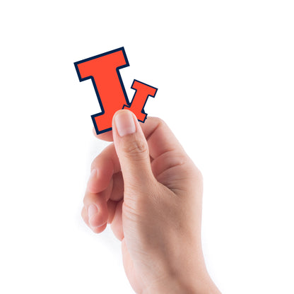 Sheet of 5 -U of Illinois: Illinois Fighting Illini 2021 Logo Minis        - Officially Licensed NCAA Removable    Adhesive Decal
