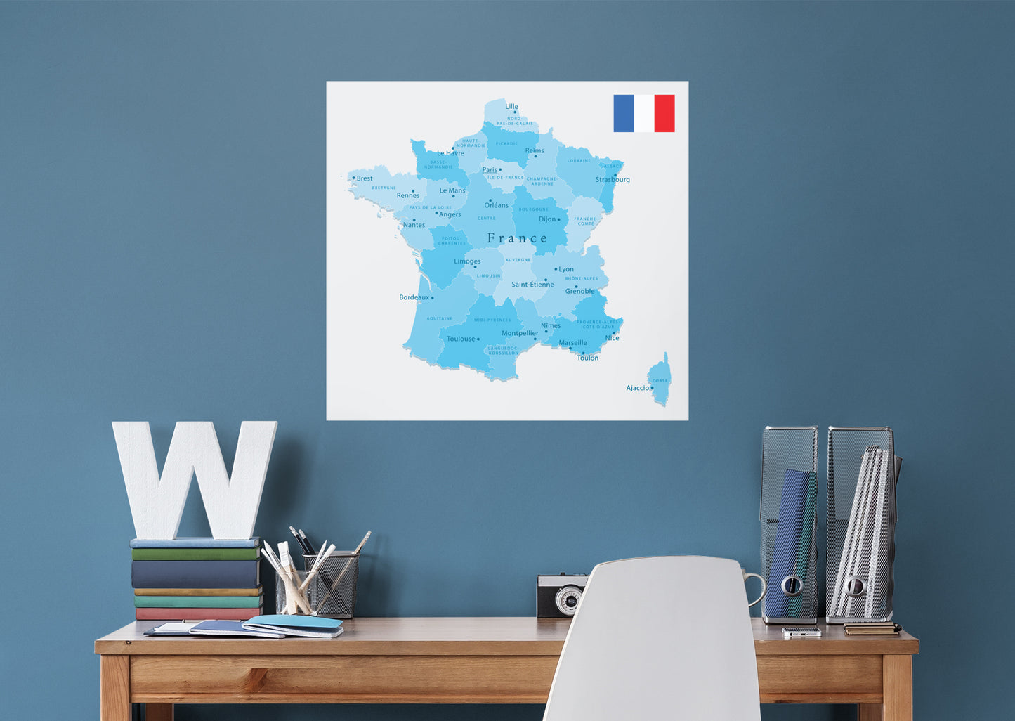 Maps of Europe: France Mural        -   Removable Wall   Adhesive Decal
