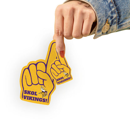 Minnesota Vikings:   Foam Finger MINIS        - Officially Licensed NFL Removable     Adhesive Decal