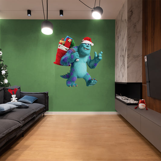 Pixar Holiday: Sulley Toy Sack RealBig        - Officially Licensed Disney Removable     Adhesive Decal