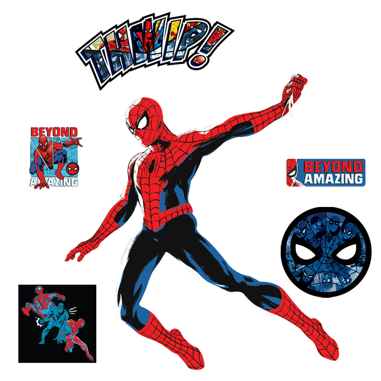 Spider-Man: Comics Badge Mural - Officially Licensed Marvel Removable