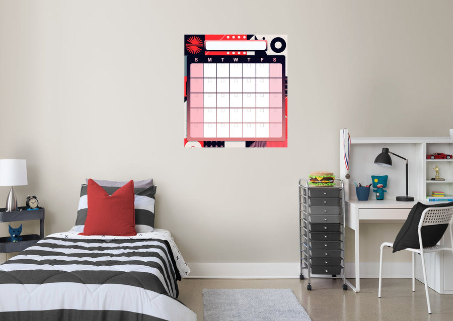 Calendars: Macro Geometric One Month Calendar Dry Erase - Removable Adhesive Decal