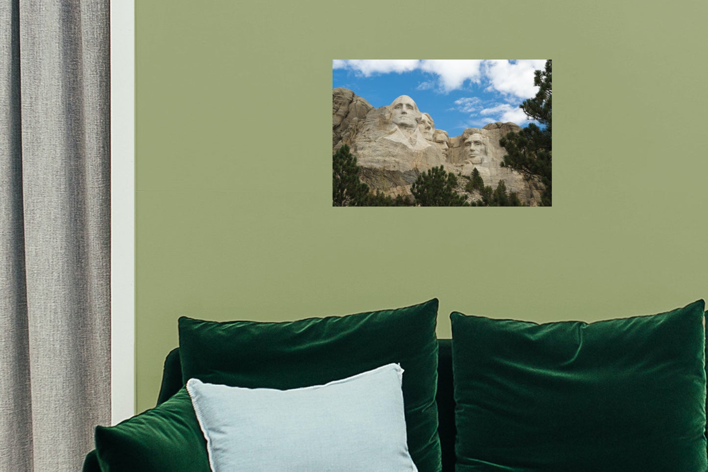 Popular Landmarks: Mount Rushmore Realistic Poster - Removable Adhesive Decal