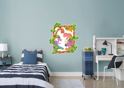 Dinosaurs:  Happy Friends Icon        -   Removable Wall   Adhesive Decal