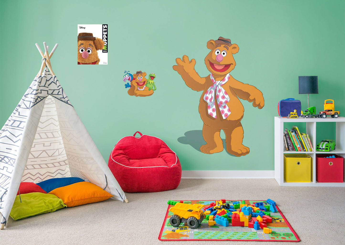 The Muppets: Fozzie Bear RealBig        - Officially Licensed Disney Removable Wall   Adhesive Decal