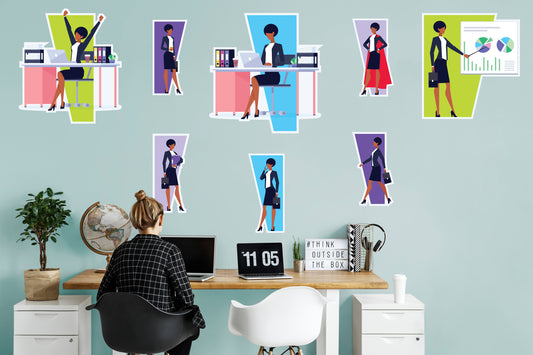Women in Business Woman Poses TWO Collection  - Removable Wall Decal