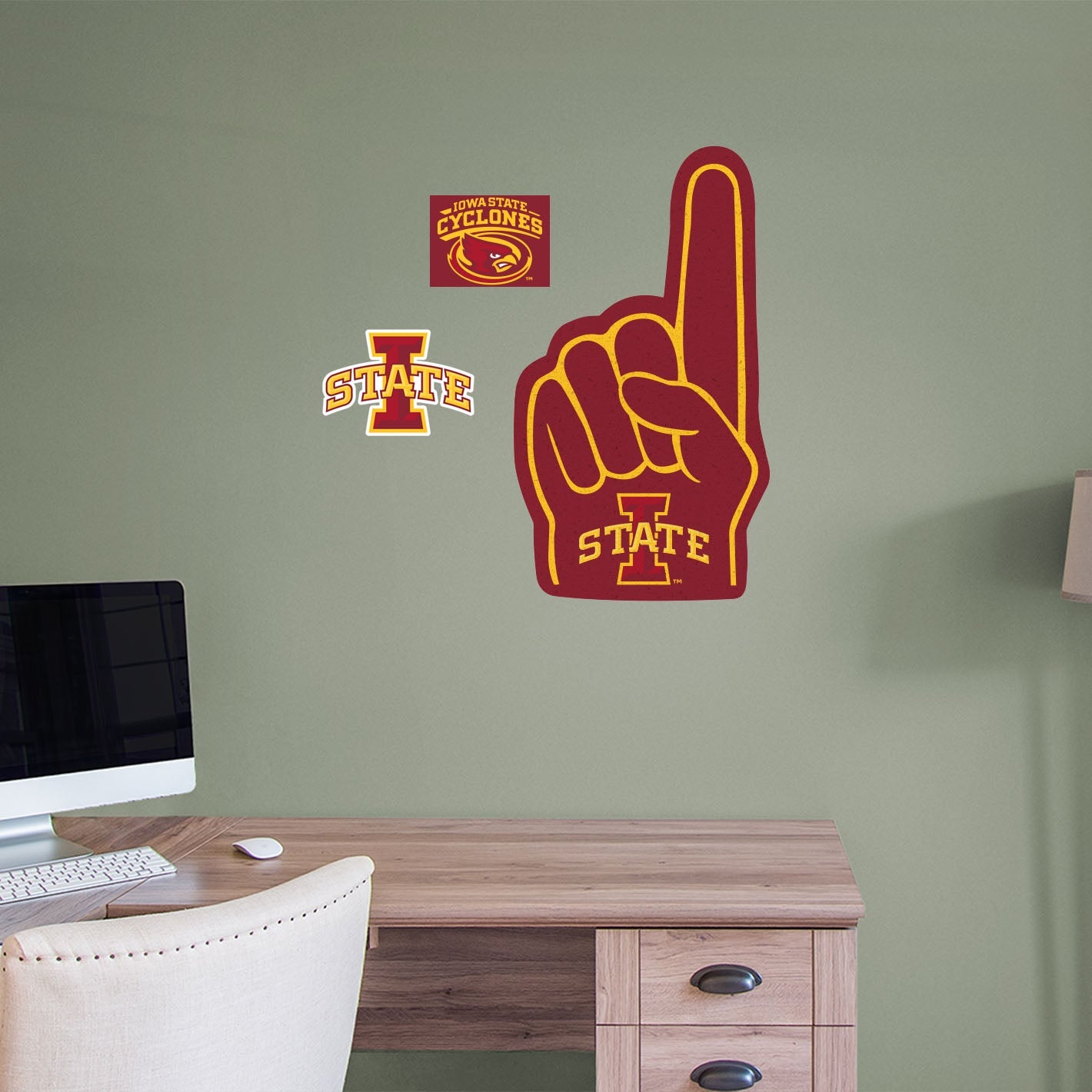 Iowa State Cyclones: Foam Finger - Officially Licensed NCAA Removable Adhesive Decal