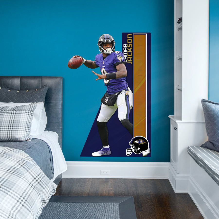 Lamar Jackson - Growth Chart - Official NFL - Baltimore Ravens - Reusable Vinyl Wall Decal