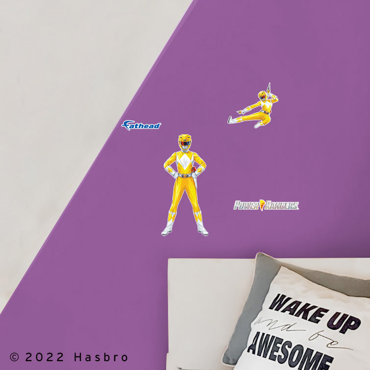 Power Rangers: Yellow Ranger RealBig - Officially Licensed Hasbro Removable Adhesive Decal