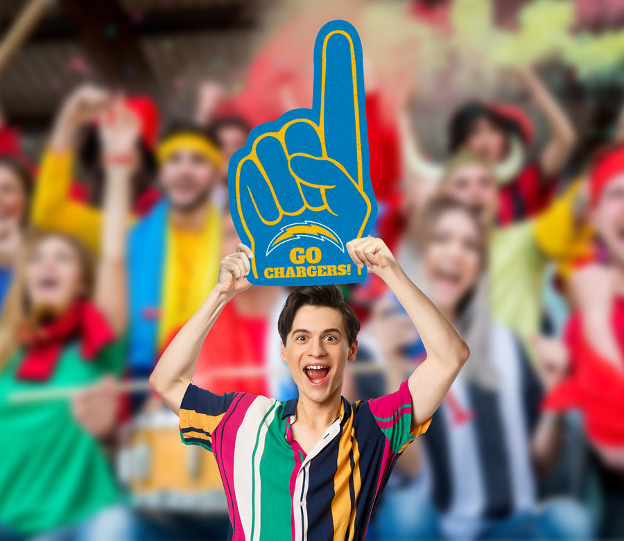 Foam Finger - Big Head - Official NFL - Los Angeles Chargers - Foam Core Cutout