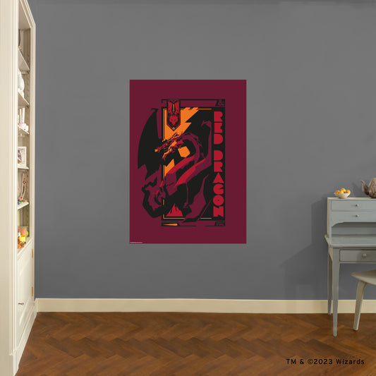 Dungeons & Dragons:  Red Dragon Poster        - Officially Licensed Hasbro Removable     Adhesive Decal