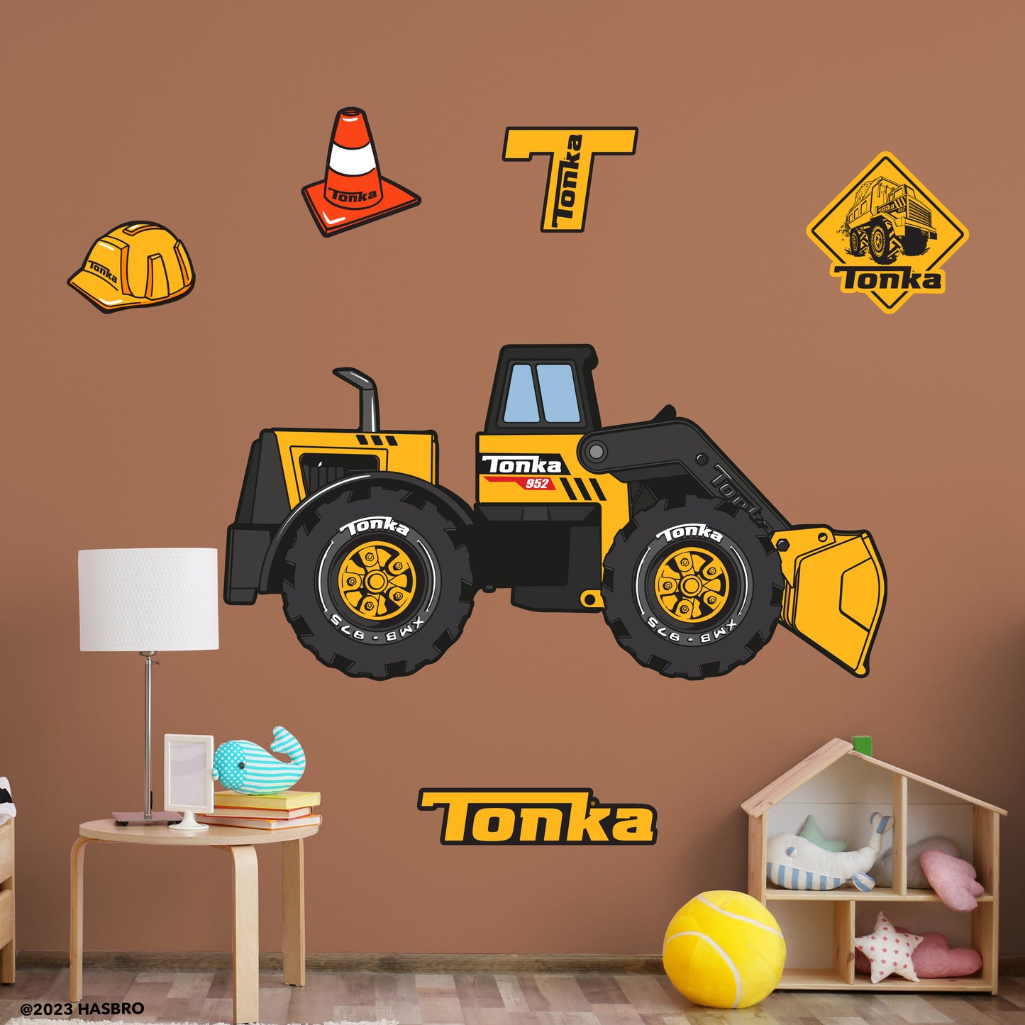 Tonka Trucks: Frontloader Classic RealBig        - Officially Licensed Hasbro Removable     Adhesive Decal