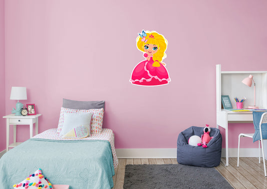 Nursery: Princess Princess with Butterflies Character        -   Removable Wall   Adhesive Decal