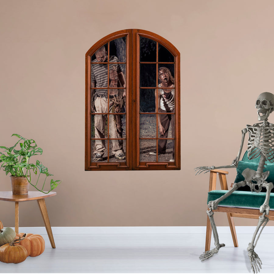 Zombies:  Zombie Couple Instant Window        -   Removable     Adhesive Decal