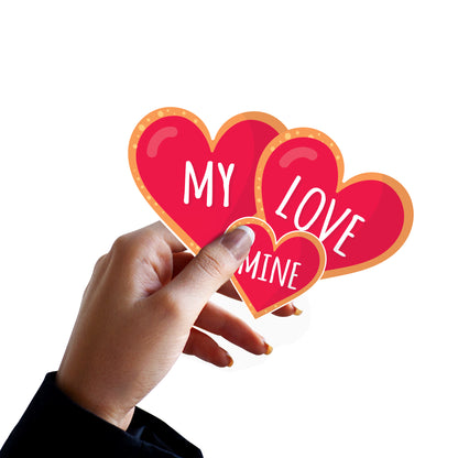 Sheet of 5 -Valentine's Day:  My Love Minis        -   Removable     Adhesive Decal