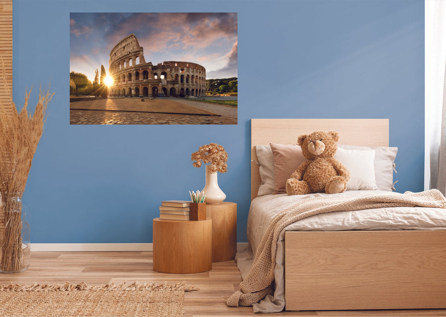 Popular Landmarks: Rome Coloseum Realistic Poster - Removable Adhesive Decal