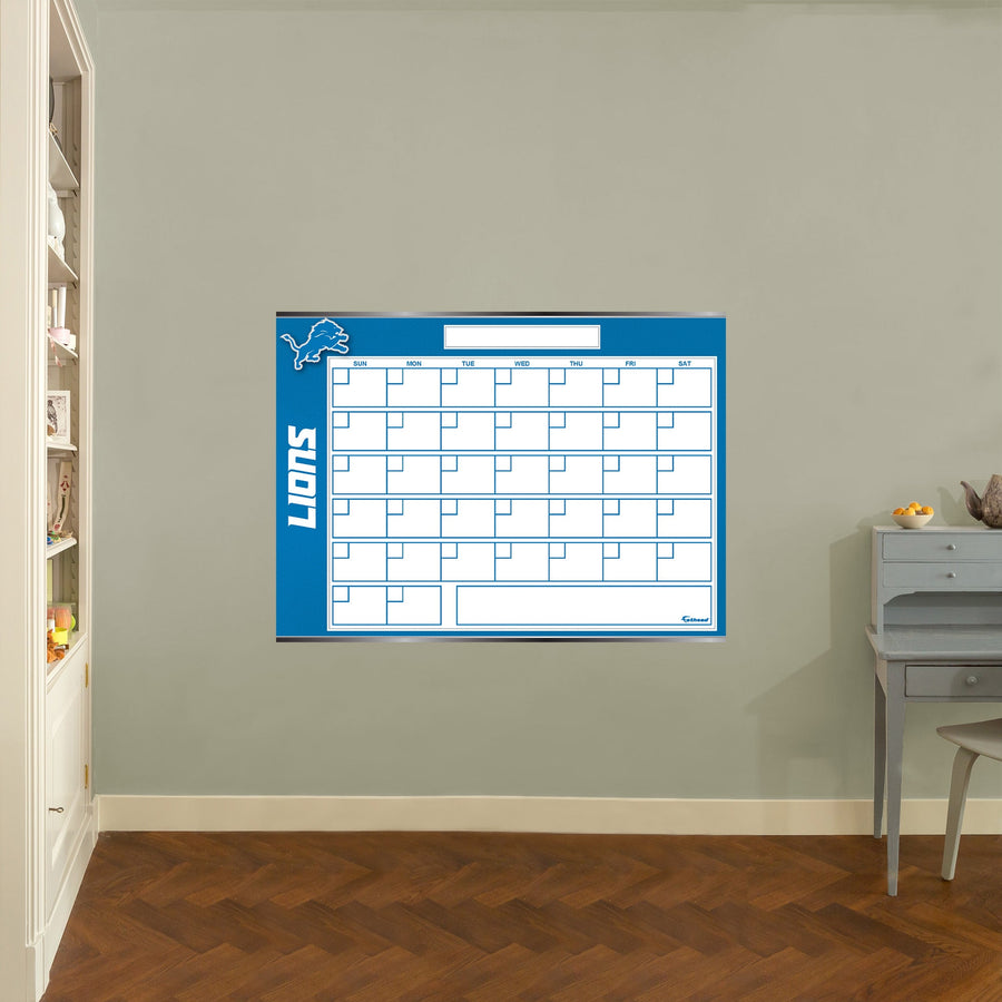 Detroit Lions - Dry Erase Calendar - Official NFL - Reusable Vinyl Wall Decal