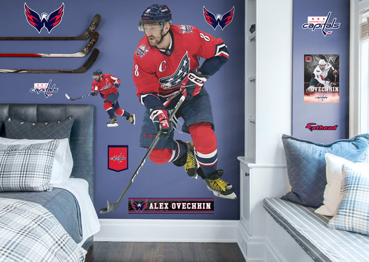 Washington Capitals: Alex Ovechkin 2021 Reverse Retro        - Officially Licensed NHL Removable Wall   Adhesive Decal