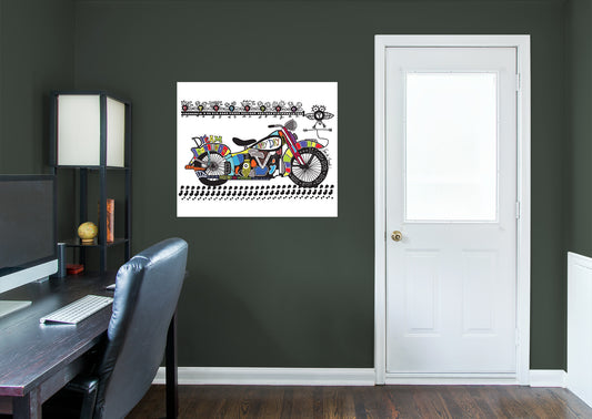 Dream Big Art:  Moto Harley Mural        - Officially Licensed Juan de Lascurain Removable Wall   Adhesive Decal