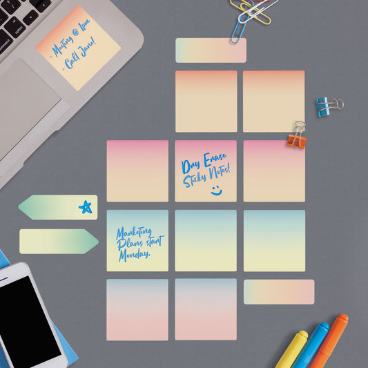 Sticky Notes: Watercolor - Removable Dry Erase Vinyl Decal