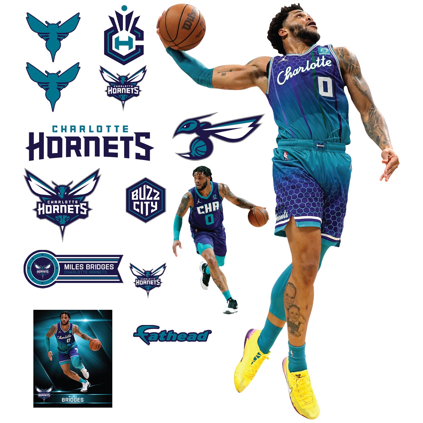 Charlotte Hornets: Miles Bridges 2021 Dunk - Officially Licensed NBA R –  Fathead