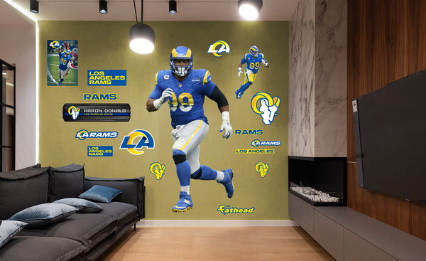 Aaron Donald Los Angeles Rams Fathead 3-Pack Life-Size Removable Wall Decal