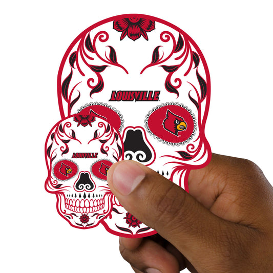 Louisville Cardinals:   Skull Minis        - Officially Licensed NCAA Removable     Adhesive Decal
