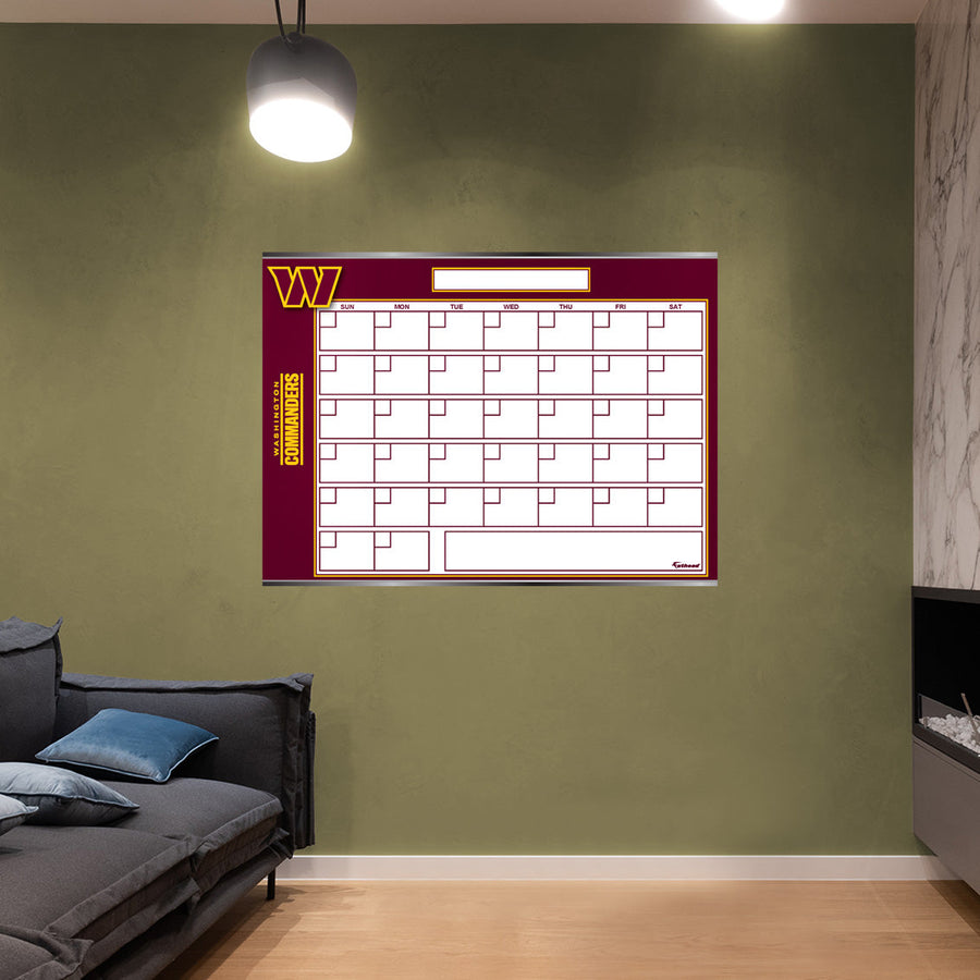 Washington Commanders - Dry Erase Calendar - Official NFL - Reusable Vinyl Wall Decal
