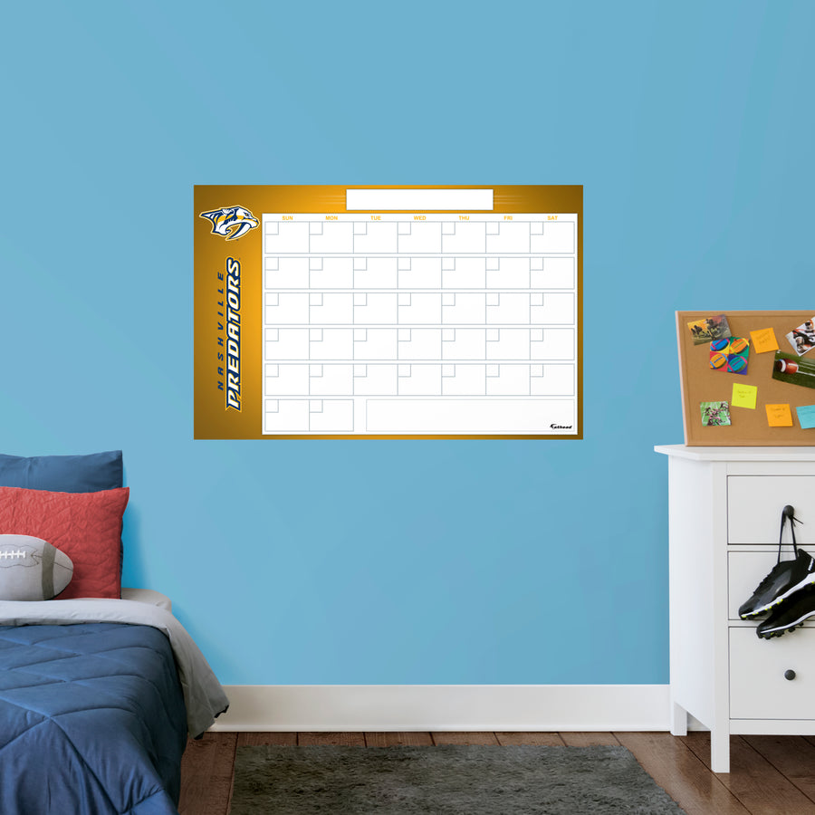 Nashville Predators - Dry Erase Calendar - Official NHL - Reusable Vinyl Wall Decal