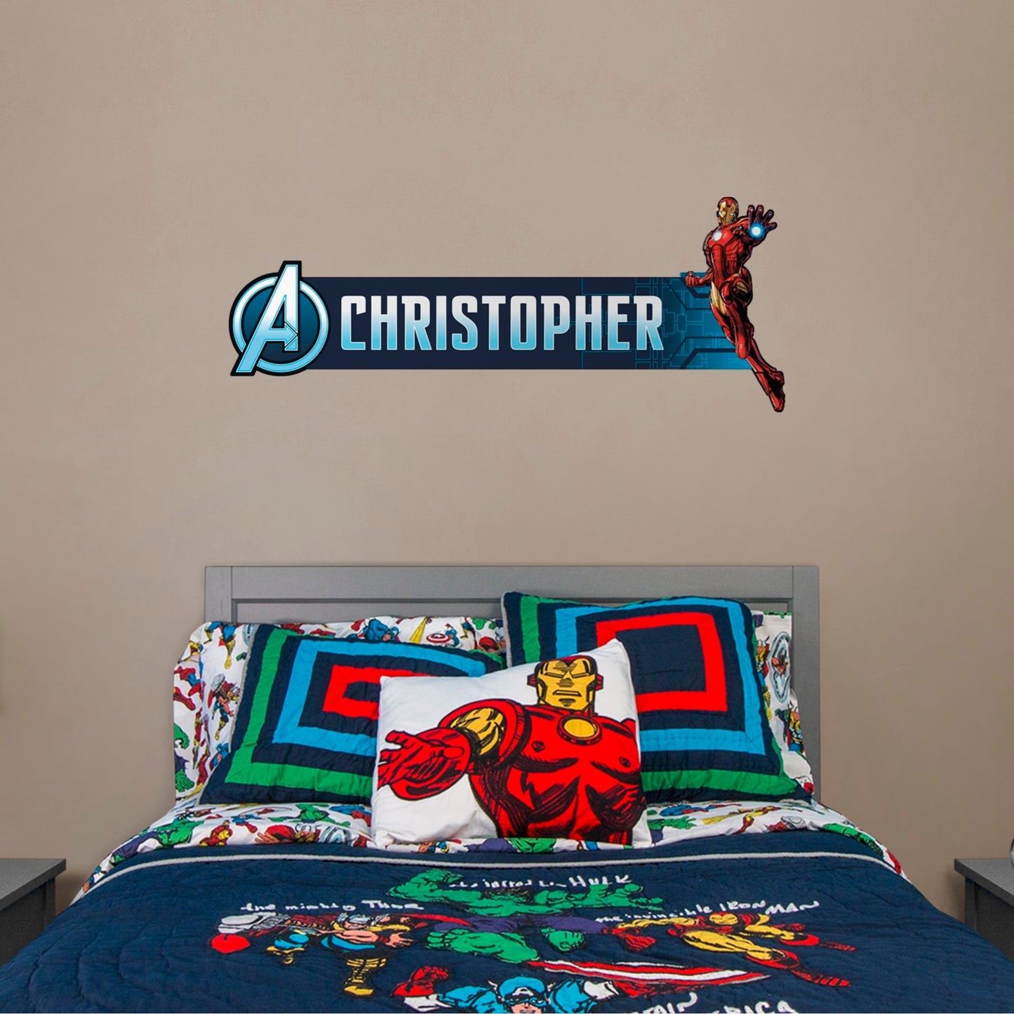Iron Man: Personalized Name - Officially Licensed Removable Wall Decal