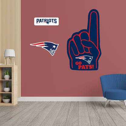 New England Patriots:  2021 Foam Finger        - Officially Licensed NFL Removable     Adhesive Decal
