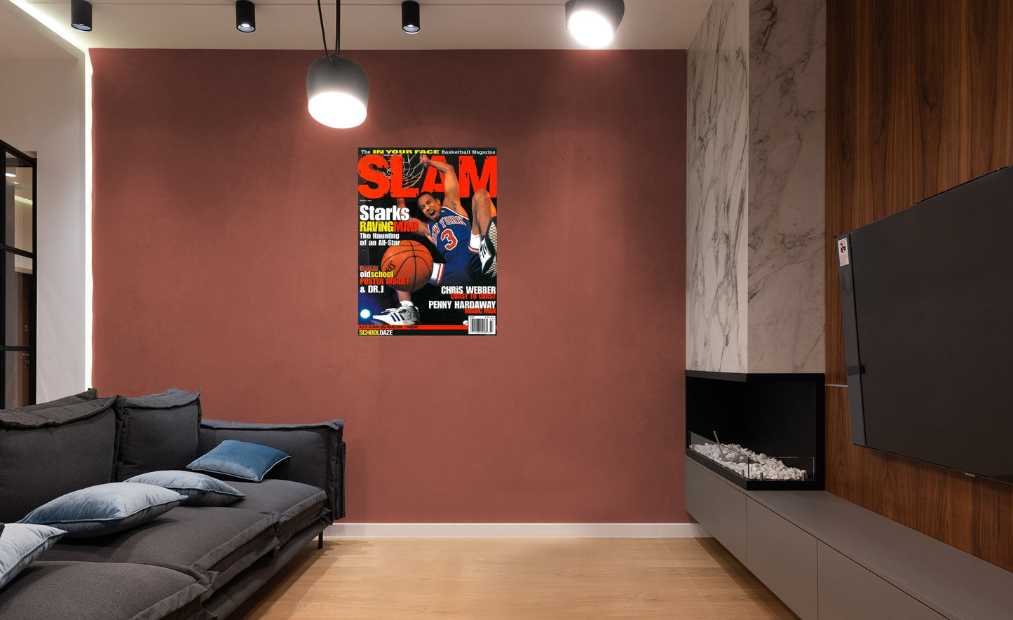 New York Knicks: John Starks SLAM Magazine March 1995 Cover Mural - Officially Licensed NBA Removable Adhesive Decal