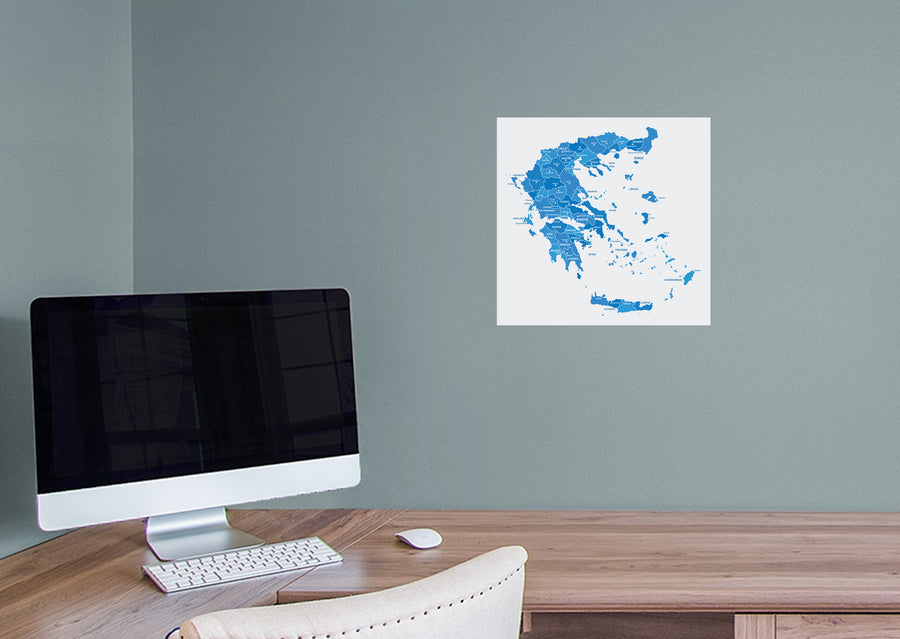 Maps of Europe: Greece Mural        -   Removable Wall   Adhesive Decal