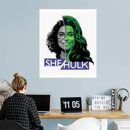 She-Hulk: She-Hulk Split Personality Mural - Officially Licensed Marvel Removable Adhesive Decal