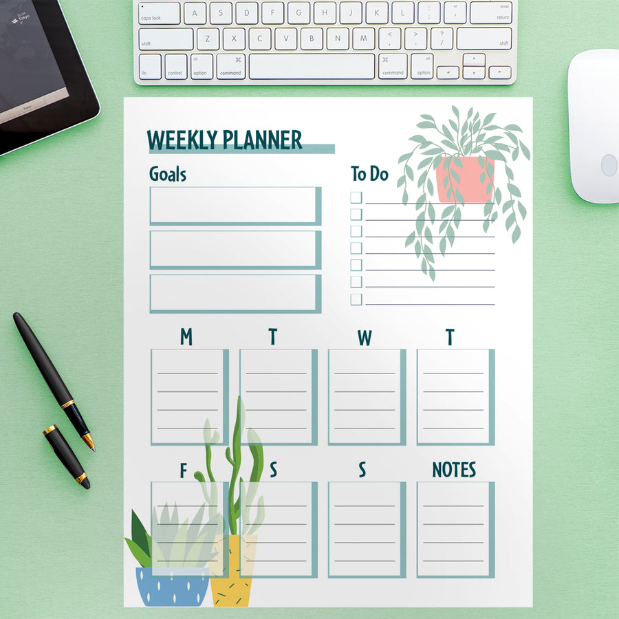 Dry Erase Checklist Plants 9  - Removable Wall Decal