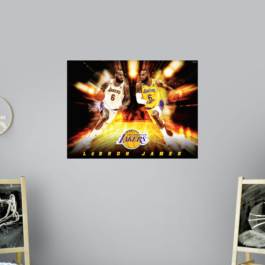 LeBron James - Icon Series - Peel & Stick Poster - Official NBA - Los Angeles Lakers - Reusable Vinyl Wall Decal