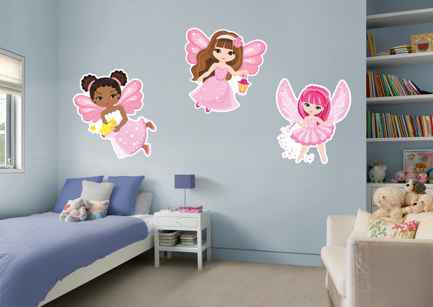 Nursery:  Pink Fairies Collection        -   Removable Wall   Adhesive Decal