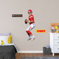 Giant Athlete + 2 Decals (17"W x 51"H) Bring the action of the NFL into your home with a wall decal of Patrick Mahomes! High quality, durable, and tear resistant, you'll be able to stick and move it as many times as you want to create the ultimate football experience in any room!